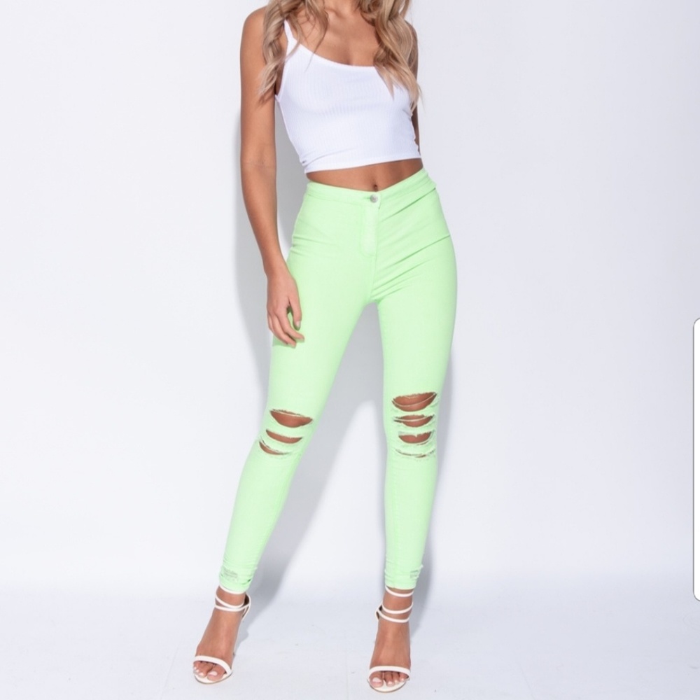 🎉HP🎉Green High Waist Skinny Jeans